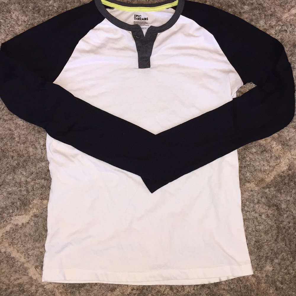 Boyfriend Baseball Tee Black and White
